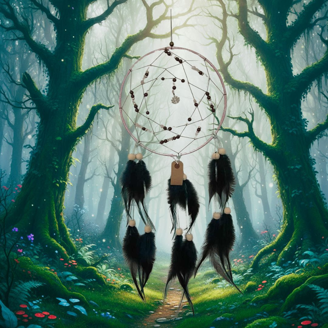 Attrape-Rêve en Grenat et Quartz Rose