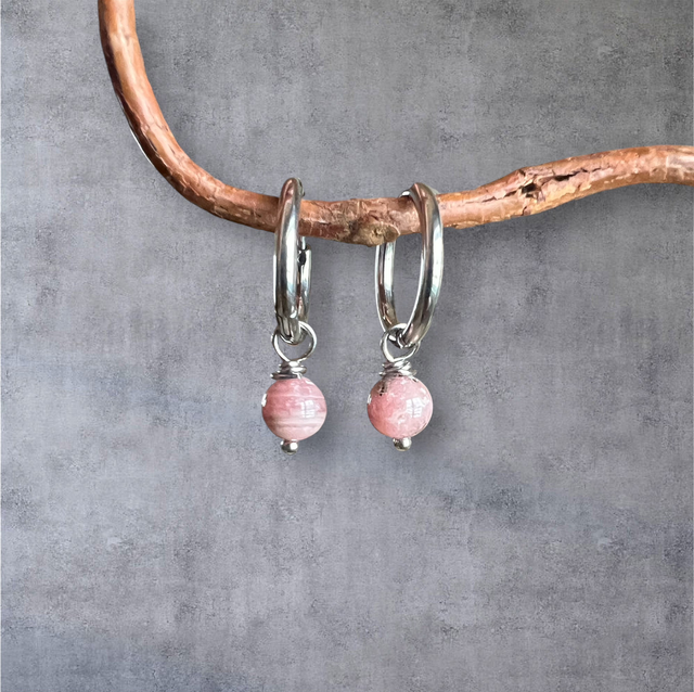 Créoles Rhodochrosite – Élégance et douceur