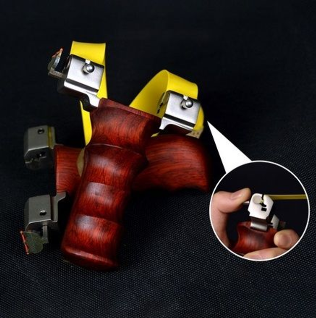 10N ... lance pierre compétition bois inox - (2 bandes) 