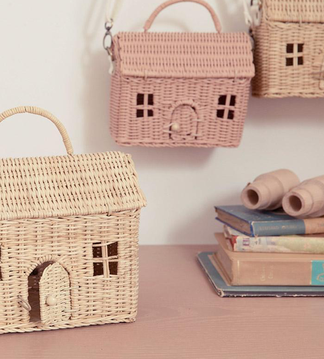 Rattan House Clutch Basket