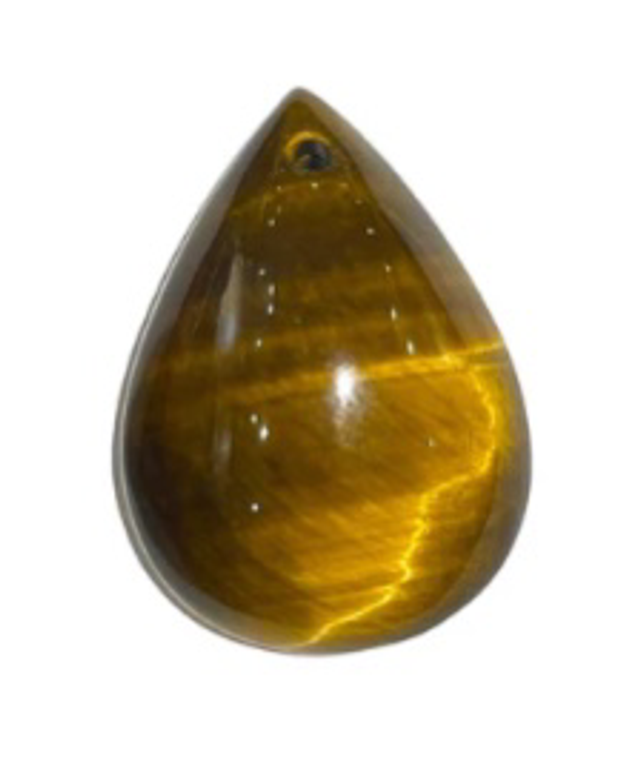 Pendentif Oeil de tigre goutte plate 