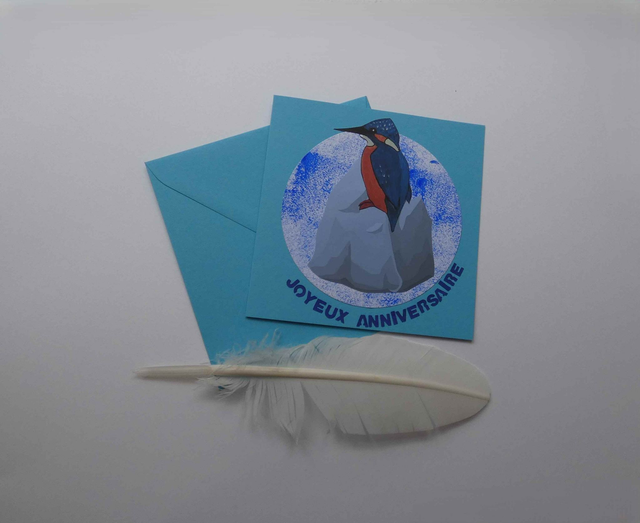La carte au martin-pêcheur d'anniversaire