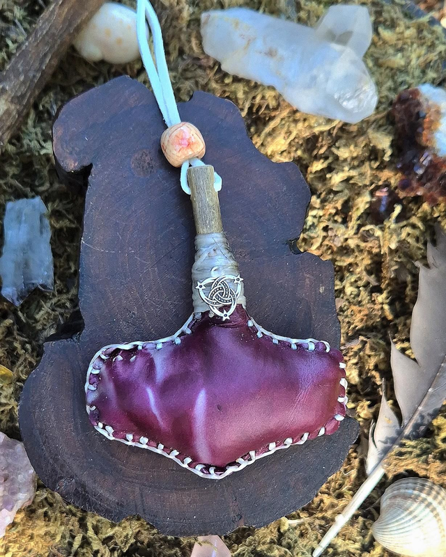 Dyed Reindeer Mjölnir Necklace Rattle