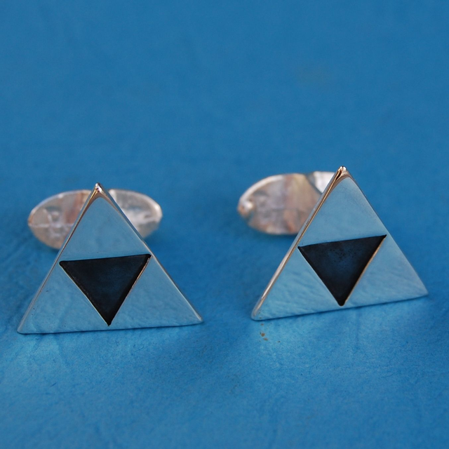 Zelda Triforce cufflinks handmade Sterling silver