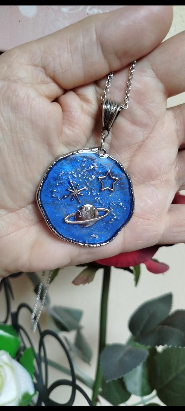 Pendentif Galaxie Bleue 