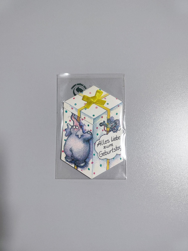 Mini Geburtstagskarte mit Kuvert ca. 8,5x5,5cm