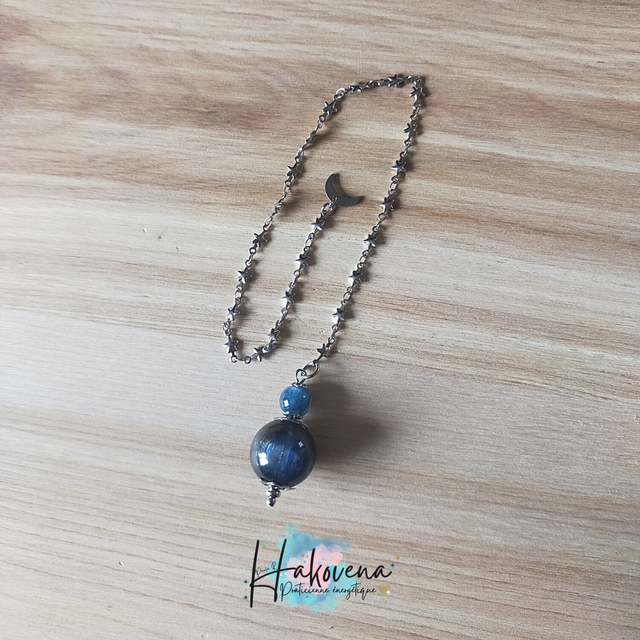 Pendule sphère Cyanite - Céleste - 0096PD