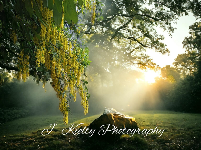 Sun breaking through on a Bright Spring Morning. 