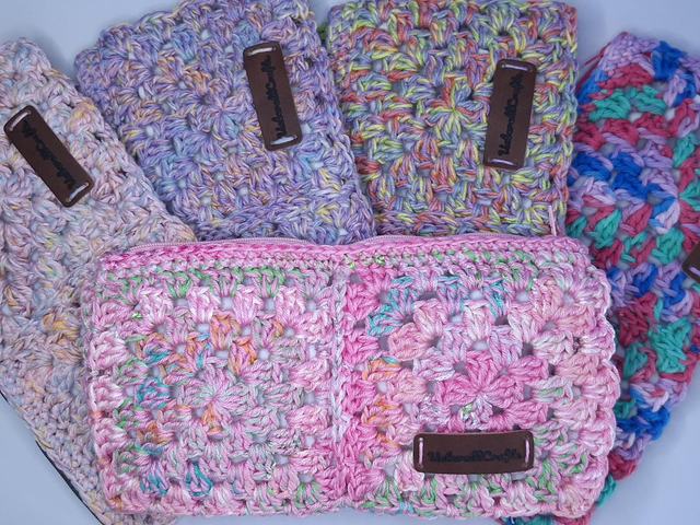 Mäppchen Grannysquare gehäkelt, case, Stiftecase, Makeup-bag, bag, handmade, handgemachtes Unikate - Einzelstücke 