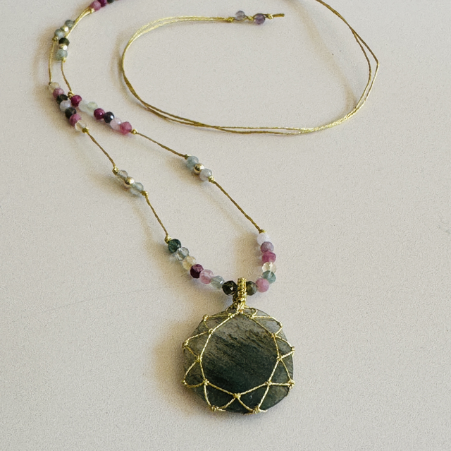 Sautoir Rutile Vert