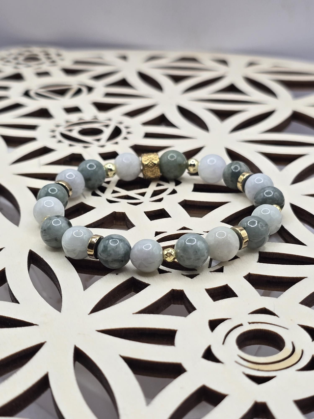 Bracelet Jade bicolore 0,8 cm