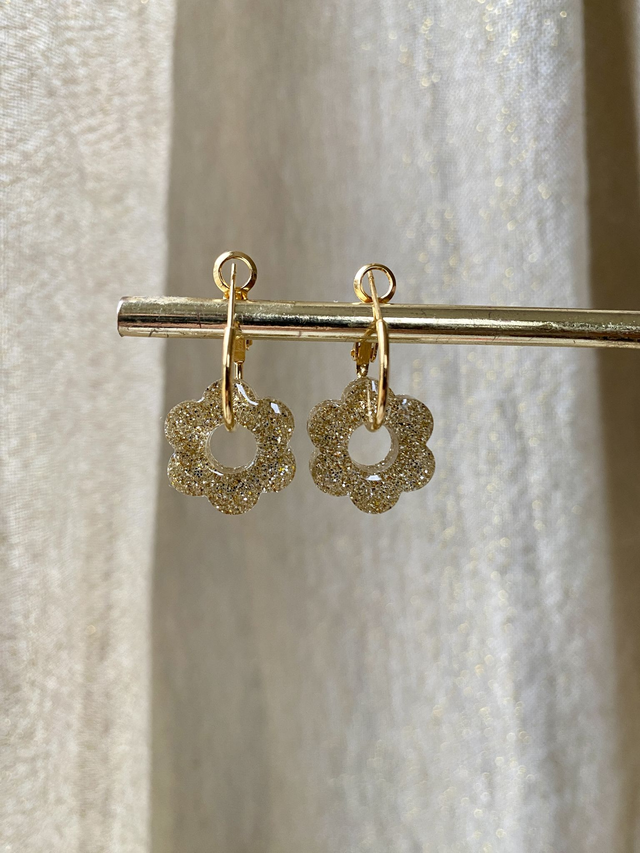 Créoles fleurs - fine or