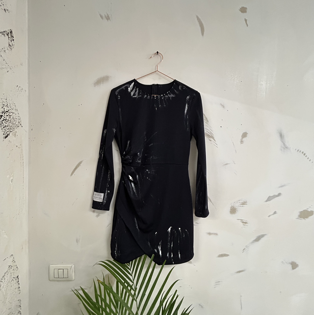 Reworked vestito elegante con print