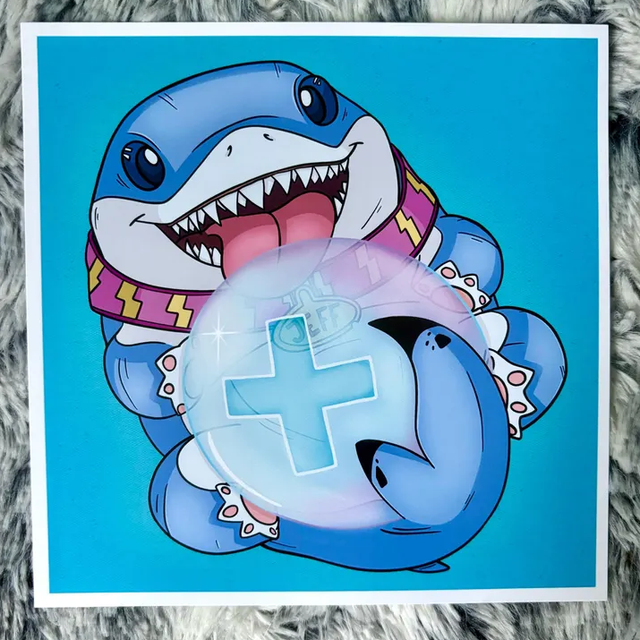 Jeff the Landshark Rivals Square Portrait Print