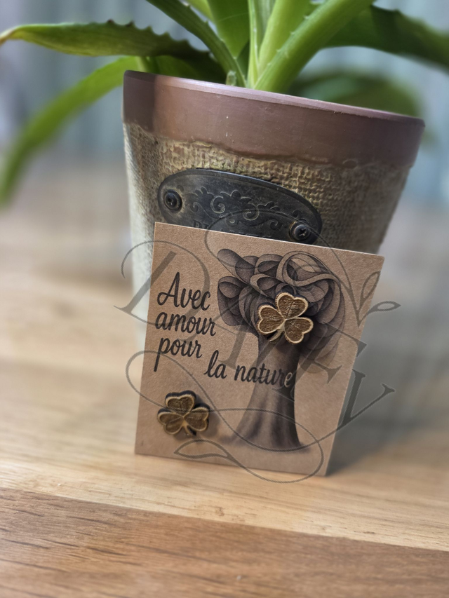 Shamrock coeur gravé