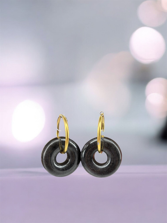 Boucles d'oreilles "donut" résine époxy