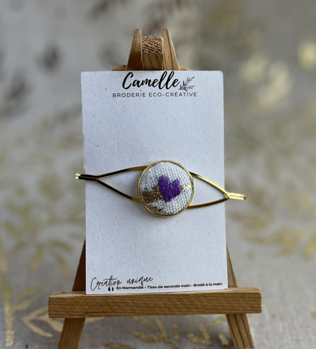 Pince plate *coeur violet