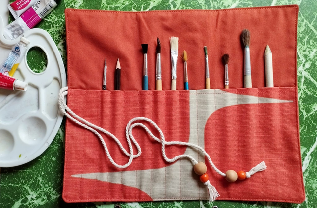 Étui à Pinceaux - Orange Sanguine