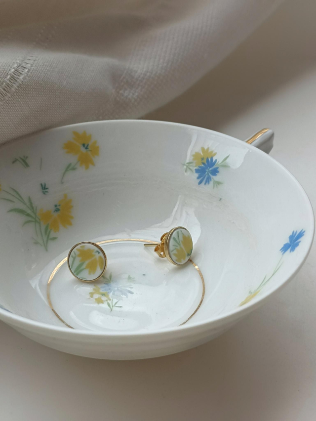 Boucles d&#039;oreilles simples - porcelaine - Chapus et Fils Limoges - no.3