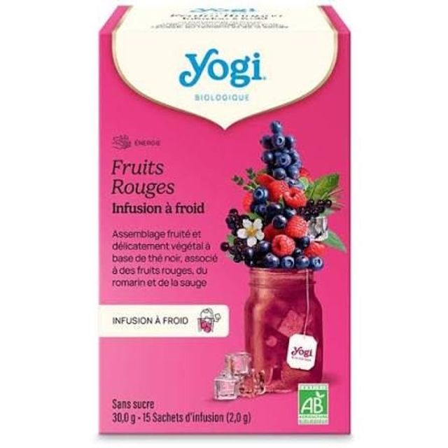  Yogi Tea Fruits Rouges BIO | Infusion à Froid 15 Sachets