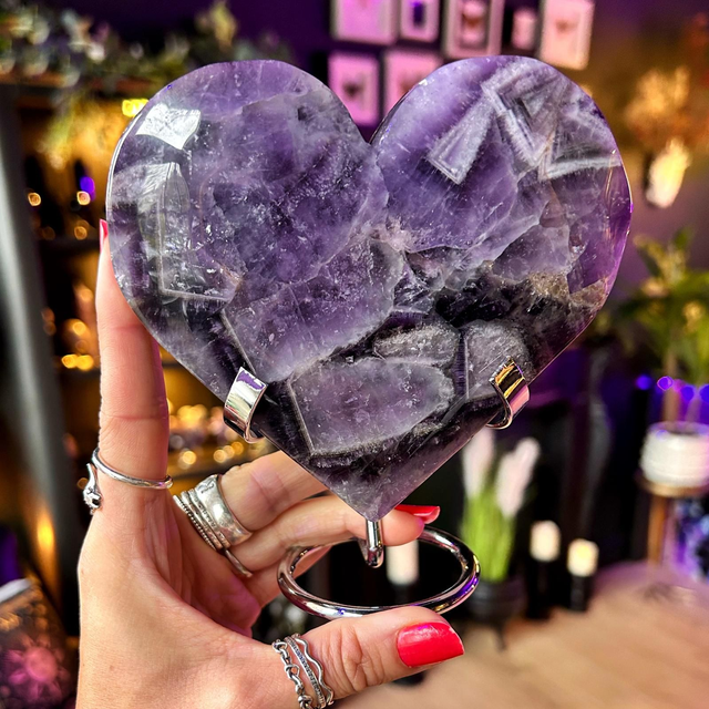 Amethyst Heart on Stand