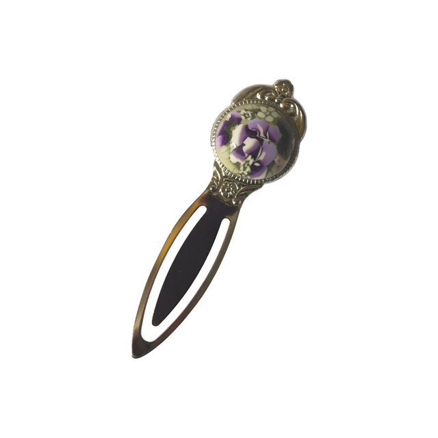 Marque page argenté rose violet