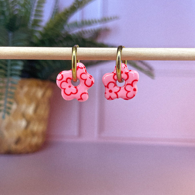 P'tites fleurs - Fleuri rouge &amp; rose 