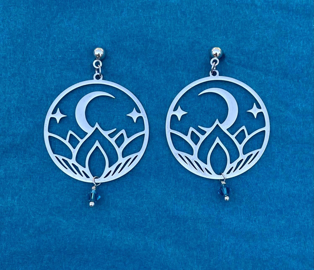 Boucles d'oreilles Moon argentées