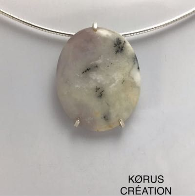 Pendentif Agate Dendrite 3 griffes