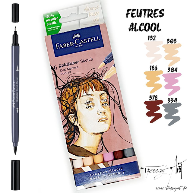 FABER CASTELL - FEUTRES A ALCOOL PORTRAIT PAR 6 - FB055
