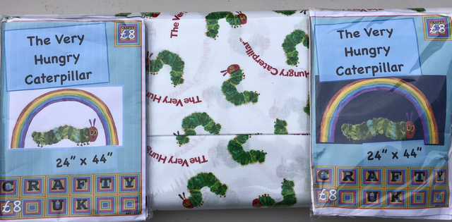 The Very Hungry Caterpillar Blur / White with 1Metre of Fabric