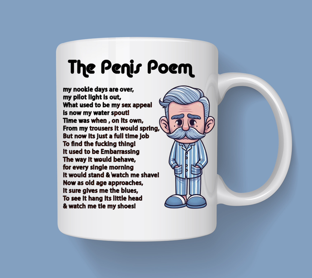 Funny penis poem mug