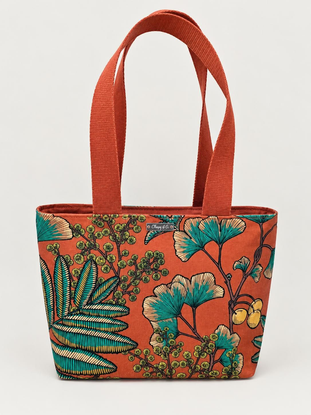 Sac cabas femme fait main en tissu français – Motif botanique