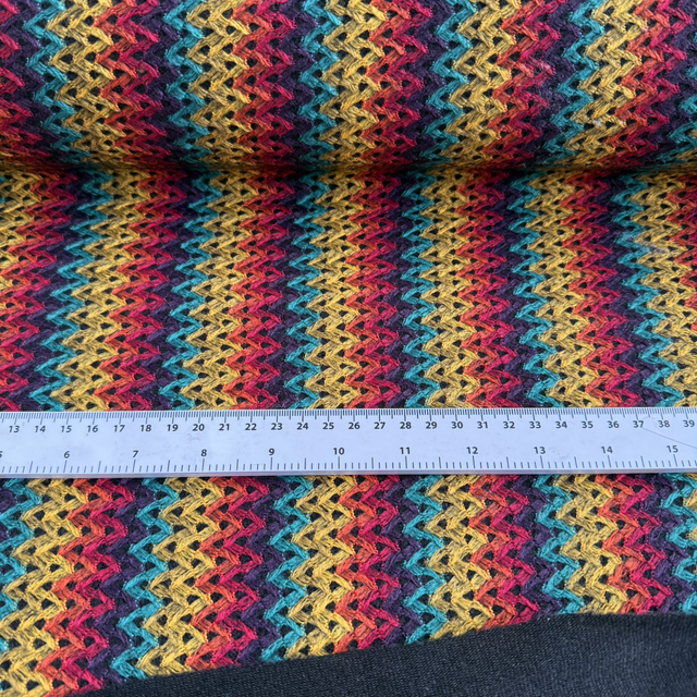Rainbow Chevron Embroidered Fabric
