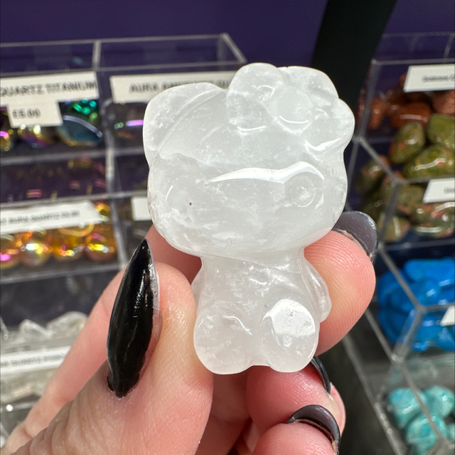 Clear Quartz Hello Kitty