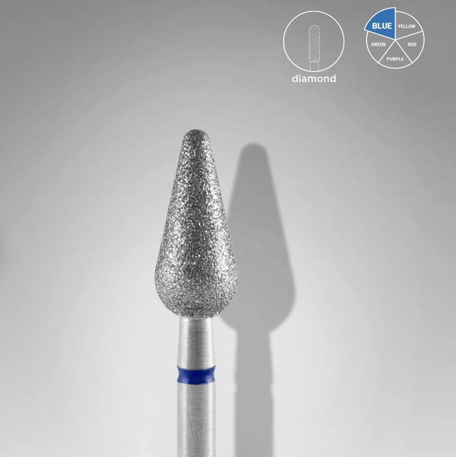 FORÊT À ONGLE DIAMANTÉ, « POIRE ARRONDIE » BLEU 5mm - STALEKS PRO