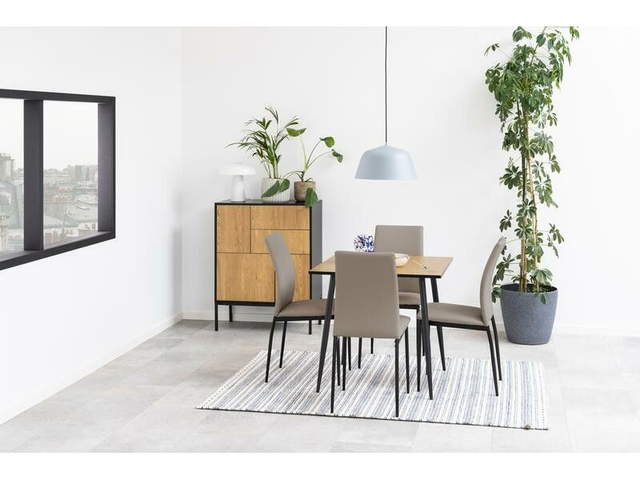 AC Design Commode Seaford 80 x 40 x 103 cm, Nature/Noir