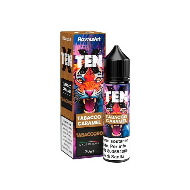 FLAVOURART Ten X Tabacco Caramel SHOT 20/60 20ml EAN8058611851988