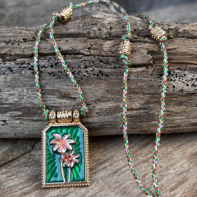 Collier Tarot Fleur vert