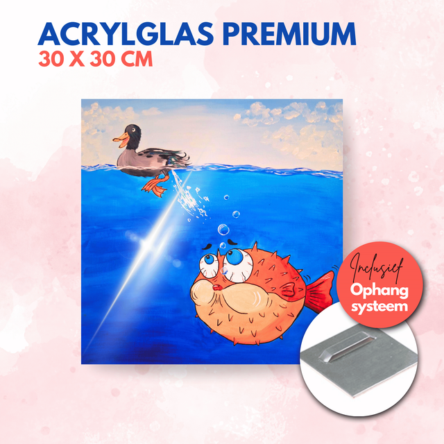 Blobvis en eend | Acrylglas premium