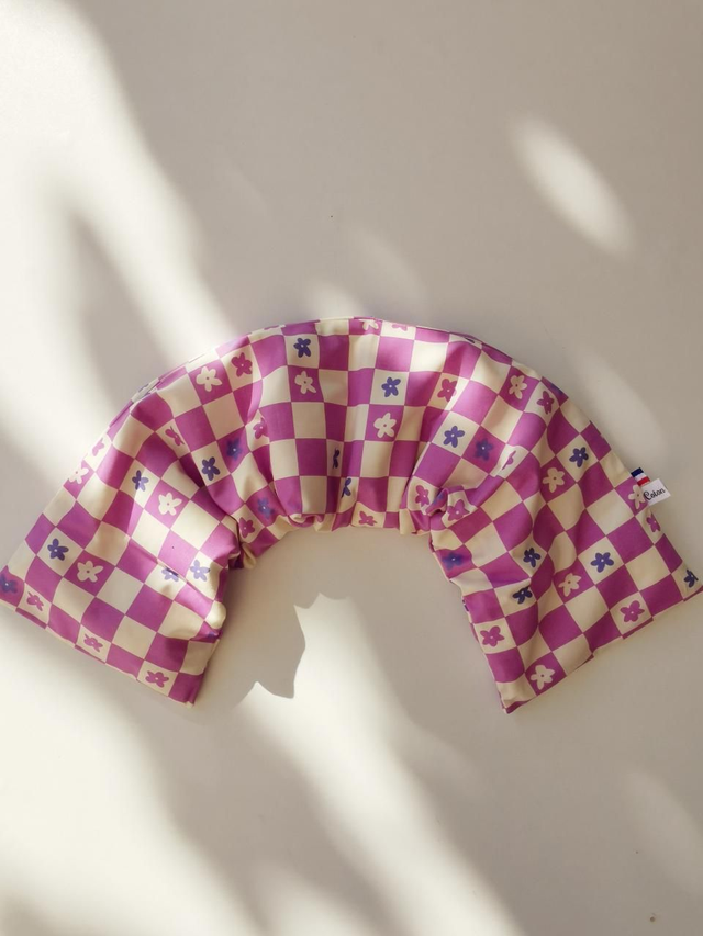 Bouillotte cervicale damier fleur