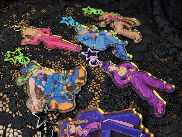 JoJo Character Rainbow Acrylic Keychain