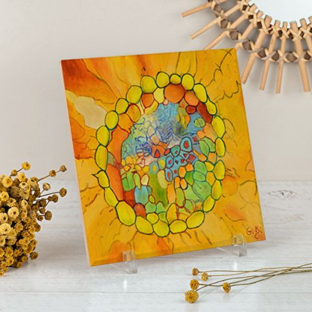 Piastrella "Foglia di Cedro al Microscopio"