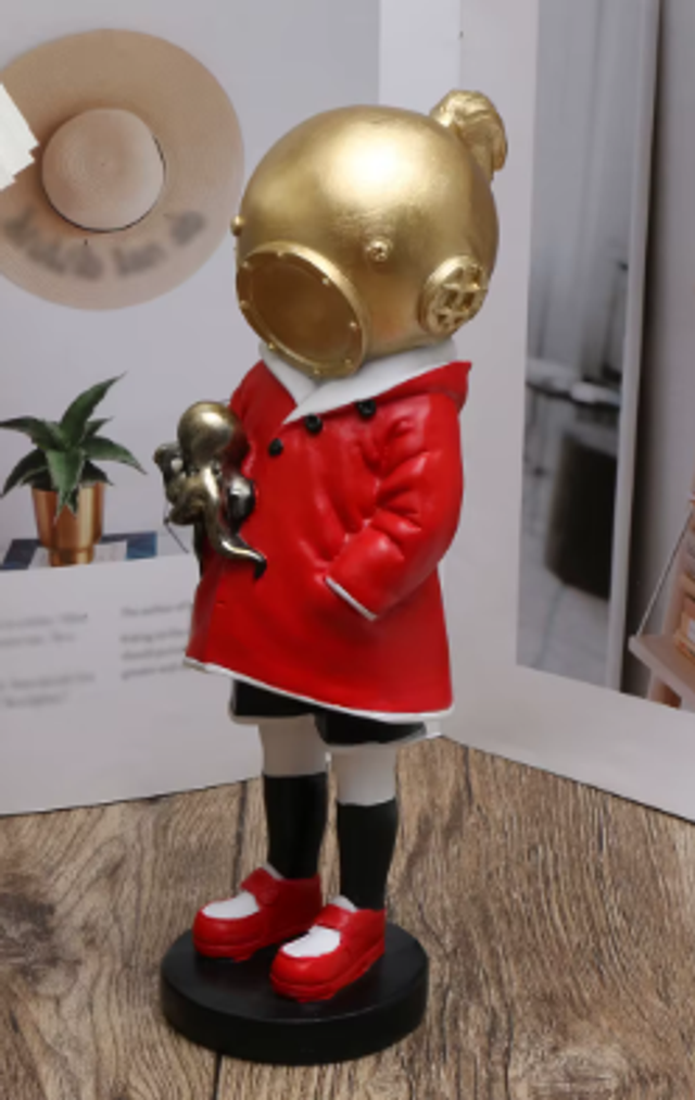 Prachtig Banksy beeldje Deep Sea rood (21cm) Nieuw. 