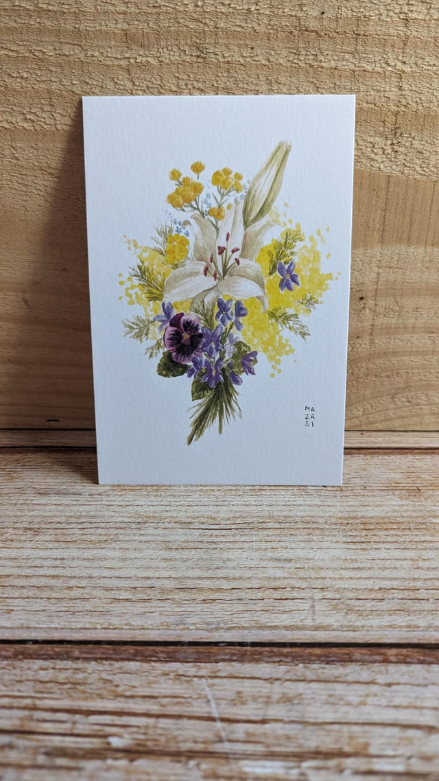 Carte bouquet amour secret