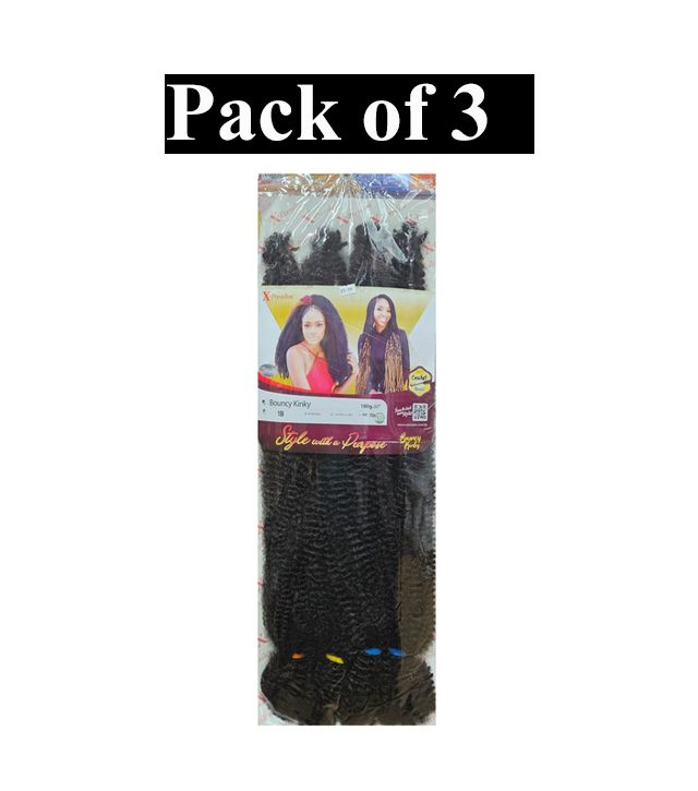 (Pack of 3) X - Pression Bouncy Kinky Crochet Braid 