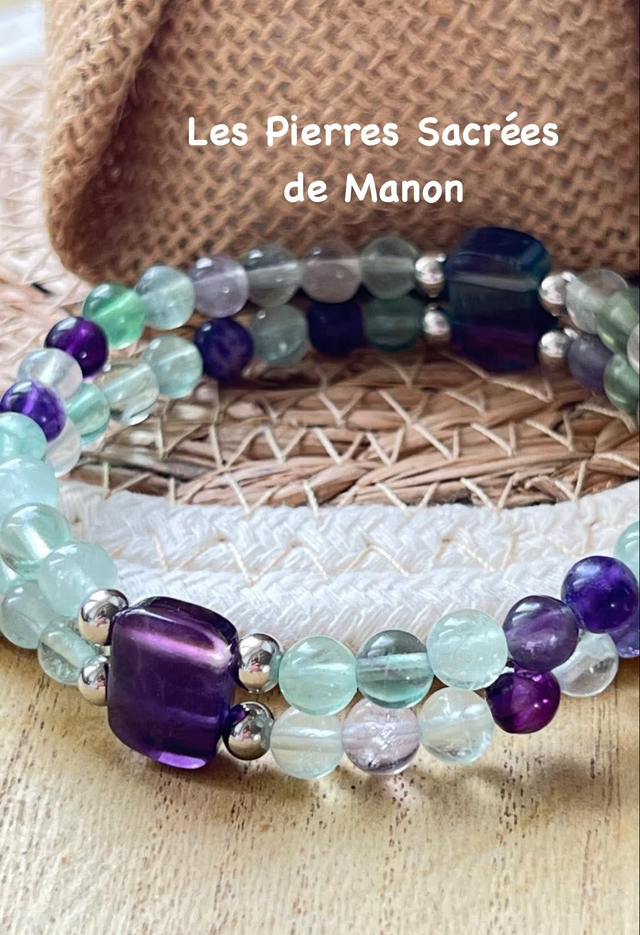 Bracelet double en Fluorite