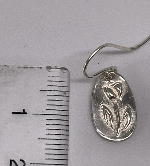 Small Tulip Silver Earrings