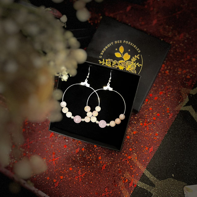 Z - BO - Kunzite, opale rose - argent 925