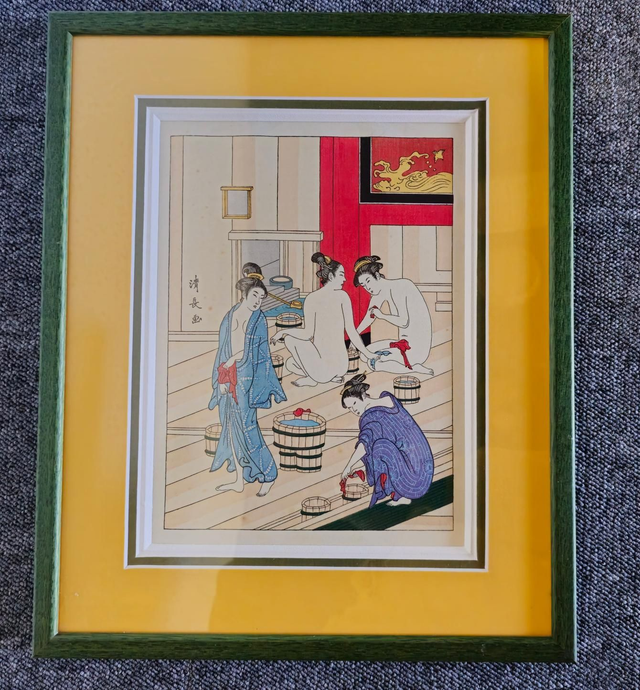 Reproduction de l'œuvre iconique "Femmes au Bain Public" (Onna-yu).